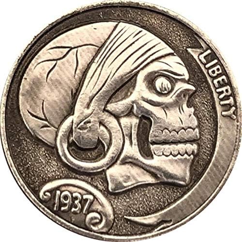 1937 Череп на Свободата на Сувенирни Монети Сбирка 3D Метални Възпоменателни Монети Морган Скитник е Копие на Дома на Нова Година