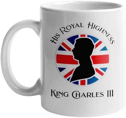 Крал Чарлз III Знаме на Обединеното Кралство Чаша за Подарък, Бяла Забавен Сарказъм Кафеена Чаша Новост