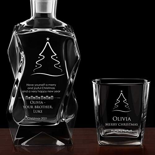 Гарафа за уиски Maverton с 6 чаши за мъжете - Индивидуална опаковка за алкохол за жените - Гарафа за уиски за Коледа - За ценители -