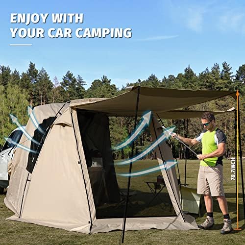 Автомобилна Палатка KAMPKEEPER спорт ютилити превозно средство, Тентовая Палатка с Навес на Задната врата за къмпинг, Автомобили Палатка