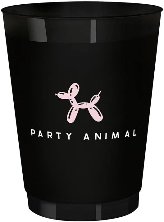 Пластмасови Чаши за напитки Наклонена Collections, които не съдържат бисфенол А, 8 бр./16 Унции, Party Animal