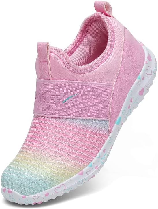GEERX CARA /Спортни маратонки без закопчалка за момичета, Леки, Дишащи и Удобни обувки за Тенис за скандинавско ходене и Тичане (Бебе/Малко