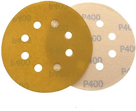 5-Инчов 8-луночный Шлайфане диск от алуминиев оксид с шкурка от 60 до 1000 Грат със златни куки и вериги за шкурка за метал и автомобилната