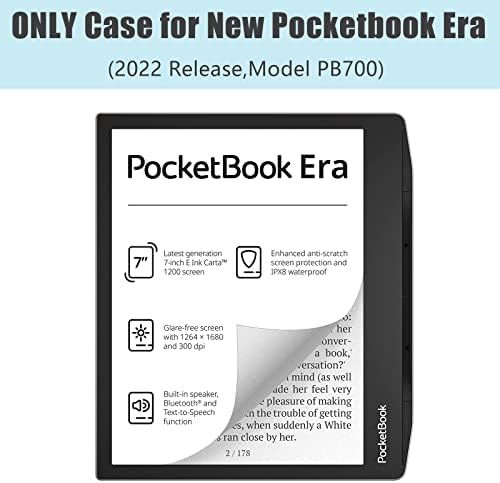 Калъф E NET-CASE за новия Pocketbook Era (випуск 2022 година, модел PB700) С регулируеми ъгли на наклон, Защитен калъф с функция за автоматично