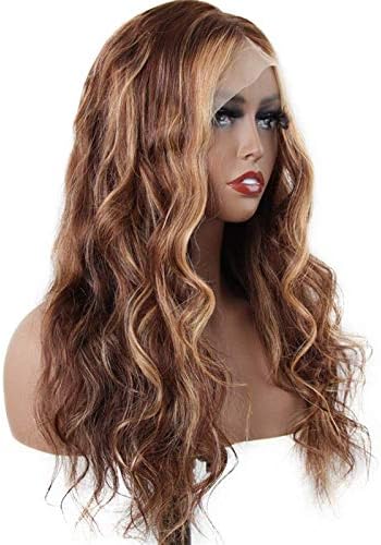 Преносимото перука на косата XZGDEN, 150% Плътност, Съраунд, Вълнообразни Перука от Естествена коса 13 × 6 на Т-Образни части, Дантела