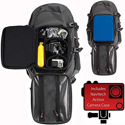 Раница за екшън камери Navitech и син калъф за съхранение с вградено нагрудным колан - Съвместим с екшън камера BEOEEE