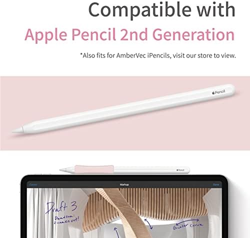Дръжки за писалки AmberVec 3 бр., калъф, Силиконов титуляр, който е Съвместим с Apple Pencil 2-ро поколение и iPencils AmberVec - Розово,