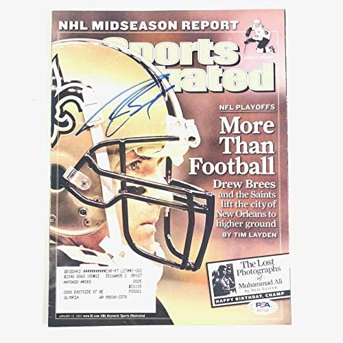 Дрю Brice подписа договор с SI Magazine PSA/DNA Спортс илюстрейтид Saints - Списания NFL с автограф