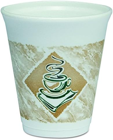 Чашки за топла и студена готвене от стиропор DART 8Х8 г, 8 грама, Бяло с кафяво и зелено (опаковка от 1000 броя)