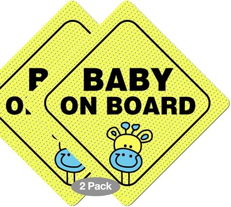 Стикер CM Wealth Baby On Board | Ярко-жълта и прозрачна | най-Добрите знаци за безопасност | Не се изисква усвояването или магнити |
