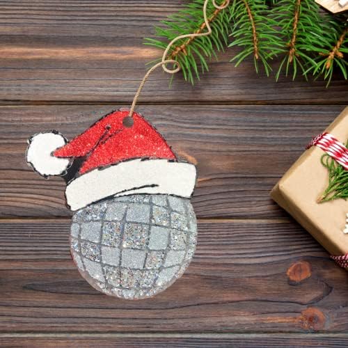 Коледна Диско топка с Шапка на Дядо Коледа, Празнична Силиконова форма 3x2,5x0,75 , Празнична Ковбойская Шапка на Дядо Коледа за Ароматни