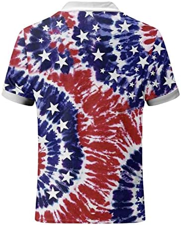 Мъжки Ризи Поло с Флага на САЩ, Патриотични Фланелки на 4 юли, Летен Ежедневни Тениски с 3D Принтом и Къси Ръкави, Реколта Топка за Голф
