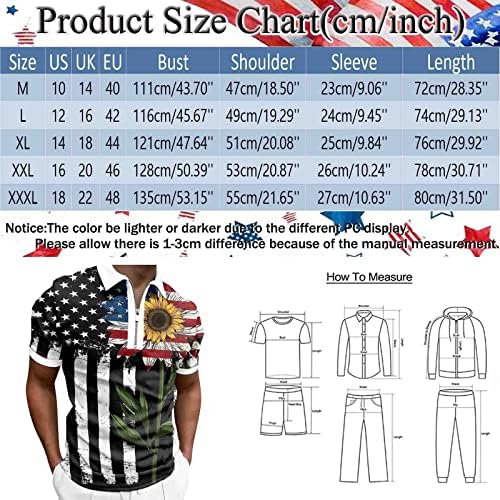 Мъжки Ризи Поло с Флага на САЩ, на 4 юли, Патриотични Тениски, Ежедневни Летни Тениски с 3D Принтом, Къс Ръкав, Реколта Топка за Голф