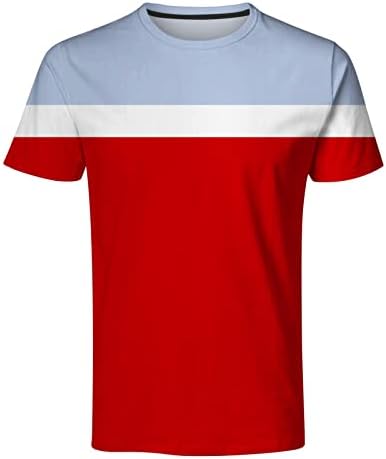 XXBR Мъжки Летни тениски с V-образно деколте и къс ръкав, Цветен блок лоскутная Спортна тренировка, Спортни плътно Прилепнали Тениски