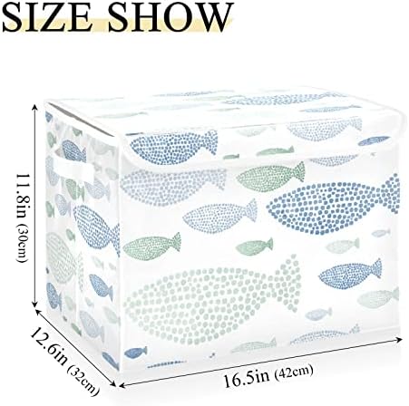 innewgogo Кутии за съхранение на Морски животни и риби с Капаци за Организиране на Сгъваема Кутия За съхранение С Капак с Дръжки От плат