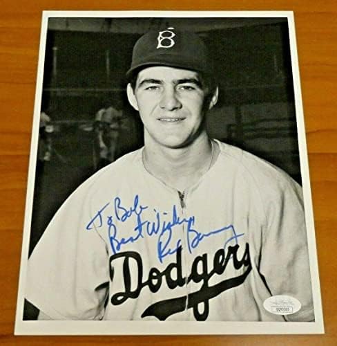 Рекс Барни Подписа Винтажную бейзболен снимка 8x10 с JSA COA - Снимки на MLB с автограф