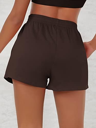 DEVTU / Дамски къси панталони, обикновена спортни шорти, къси Панталони за жени (Цвят: шоколадово-кафяво, Размер: Средно)