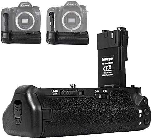 Батарейная дръжка BG-14 за цифров огледално-рефлексен фотоапарат Canon EOS 70D/80D (смяна на BG-E14), се използва за подмяна на 2 литиево-йонни батерии Canon E6 или 6 АА.
