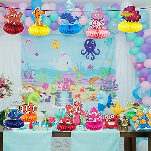 Украса за парти Под морето, 12 бр. декорация за рожден Ден, Централните елементи под формата на сот за детски рожден ден, Аксесоари за