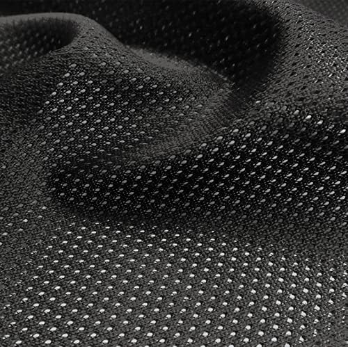 Нови тъкани Daily Brylee Черно Трико от полиестер с микро-мрежи, Спортен Трикотаж с мрежа от The Yard - 10186, Парцела (58x36 инча)