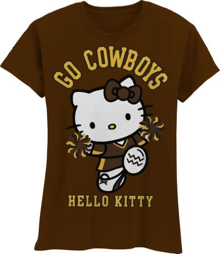 Тениска NCAA Wyoming Каубойс на Hello Kitty с pom-помераните за момичета ' Crew