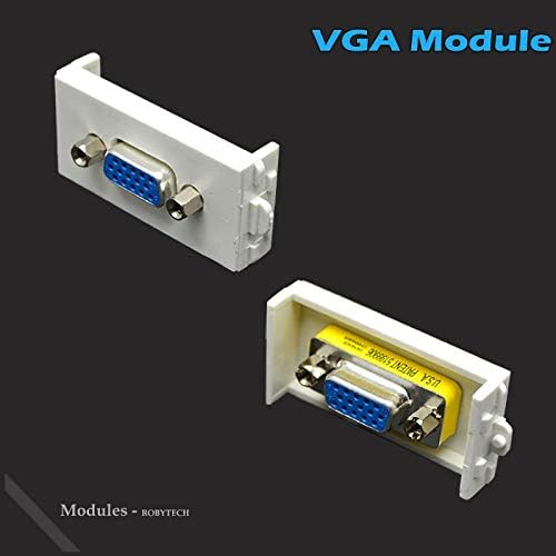 Стенни панела с 2 приставки RJ-45 + VGA, мрежови конектори Ethernet LAN Keystone Съединители Jack/Plug Монтиране на стена на Кутията