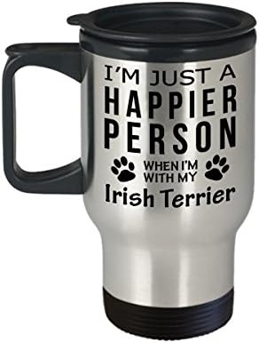 Кафеена Чаша За Любителите на кучета В Пътуване - Щастлив Човек С Ирландски Терьером -Подаръци За спасението на Собствениците на Домашни