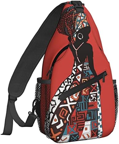 NiuKom Красива Африканска Жена Червена Прашка Раница През Рамо Нагрудная Чанта, Чанта За Фитнес Колоездене, Пътуване, Туризъм Раница