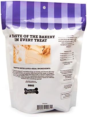 Класически Хрупкави Бисквити за животни Three Dog Bakery, С вкус на фъстъчено масло, Специални лакомства за кучета, 13 опаковки, кафяв,