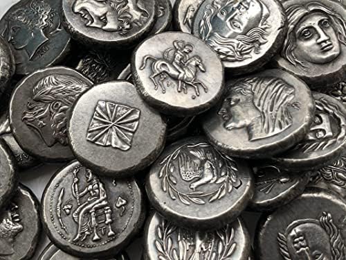 Гръцките Монети, Месинг Със Сребърно Покритие Старинни Занаяти Чуждестранни Възпоменателни Монети Неправилен Размер Тип 20