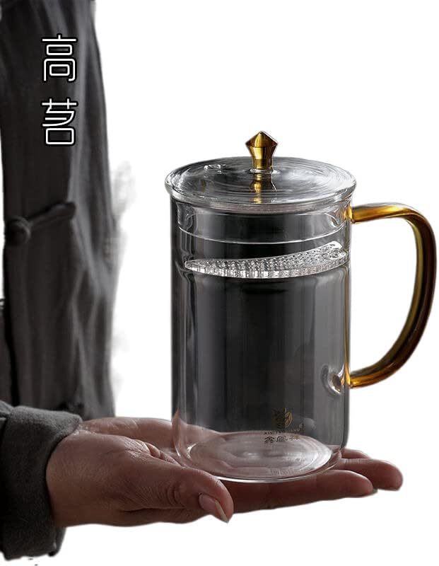 Чаша за чай с филтър във формата на полумесец и дръжка за стъклена чаша специална чаша за зелен чая月牙过滤泡茶杯带把手玻璃杯泡绿茶专用用子子