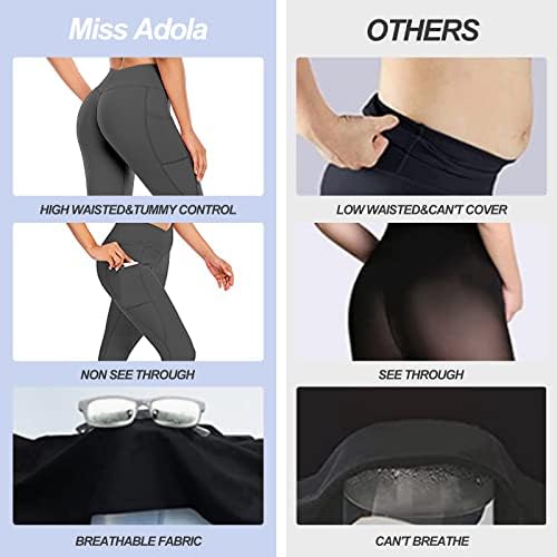 Панталони за йога Miss Adola с Джоб за Жени, V-Образен Кръст, Талия, Подтягивающие задните части, Контрол на корема, Спортни Гамаши За