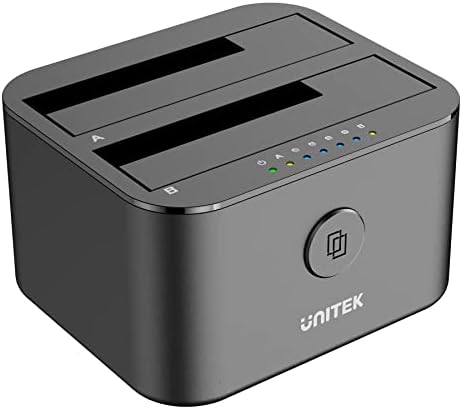 Зарядно устройство за външен твърд диск Unitek USB 3.0 SATA I/II/III Mini с две отделения за 2,5/3,5-инчов твърд диск, SSD, функция автономен