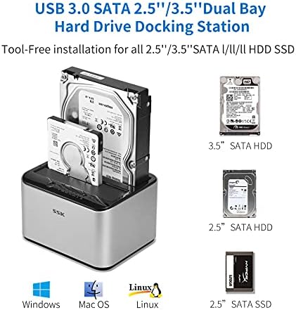 Съдържание на пакета SSK Докинг станция за твърди дискове SATA 2,5 и 3,5 инча SSD и hub SSK 4-в-1 USB C със скорост на трансфер на данни
