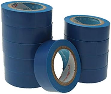 X-DREE Синя залепваща тиксо PVC-пластмаса 10 рула (Cinta adhesiva de plástico PVC azul adhesivo 10 ролки