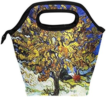 Чанта за обяд Vipsk за възрастни/мъже/жени/Деца, Обяд-бокс с участието на Тутового дърво на Ван Гог, Водоустойчив Калъф за Носене за