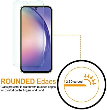 Supershieldz (2 опаковки) е Предназначен за Samsung Galaxy A34 5G Защитен слой от закалено стъкло, защита от надраскване, без мехурчета