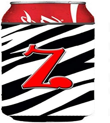 Carolin's Treasures CJ1024-ZCC Буква Z С Начално монограм - Zebra Червено Устройство за обнимания кутии или бутилки, Устройство за обнимания