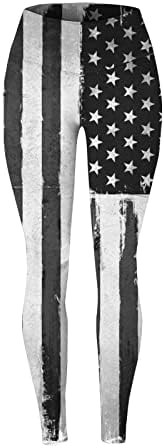 Американският флаг на Националната гамаши женски задник повдигане на Националната звезди висока талия безшевни гамаши в ивицата джогинг