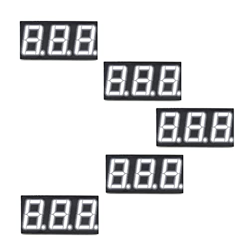 Treedix 0,56 3-Знаков 7-сегментен дисплей с общ катод 3-Цифрен led дисплей Дигитална слушалка, която е съвместима с Arduino (бял, 5 бр.)
