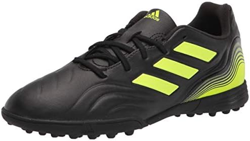 Чувство на Копа момче от адидас.3 Футболни обувки с тревата, Черни / Бели / Слънчево Жълти, 5 Големи децата