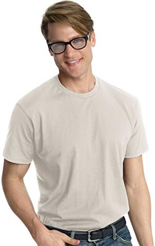Мъжки Памучен тениска с кръгло деколте Hanes Nano-T, расшитая на кръгчета