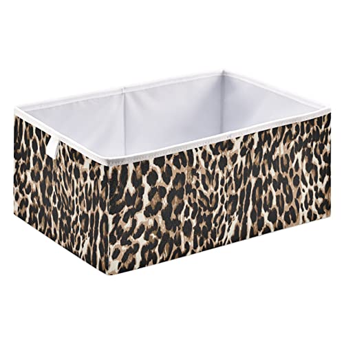 Черна кутия за съхранение на кубчета с леопардовым принтом, Сгъваеми кутии за съхранение, Водоустойчив кош за играчки, Органайзер за