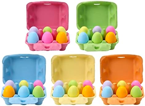Цветни половин Дузина Картонени кутии за яйца, Комплект от 20 бр., Картонени Кутии от естествена Целулоза, хартия, 6 Броя за Кокоши яйца