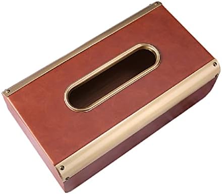 n/a Латунная Кожена кутия за салфетки със Златен щрих, Държач за кърпички За дома, Хол, Настолна кутия за салфетки (Цвят: A, размер:
