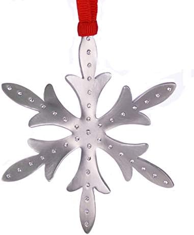 Коледна украса под формата на Снежинки от Калай Ръчно изработени с австрийски кристали Произведено в САЩ