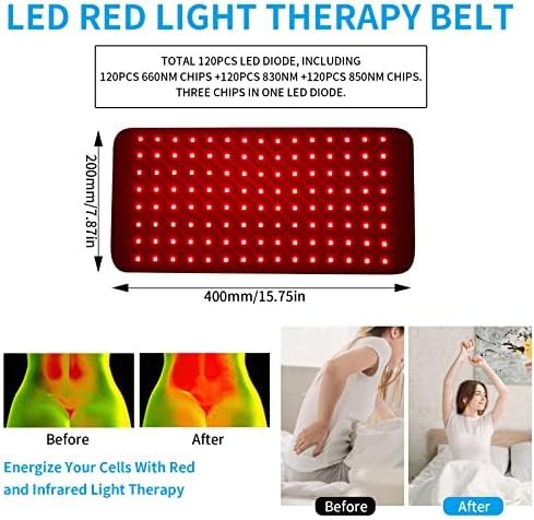 Светотерапевтический мат cabpay, Червена и Инфрачервена Светлина за Цялото тяло, Носимое Устройство за Дълбока терапия, Обвиване на тялото