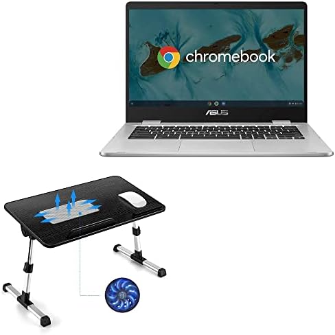 Поставяне и монтиране на BoxWave, съвместима с ASUS Chromebook C424 - Поставка за лаптоп от масивно дърво, маса за удобна работа и в