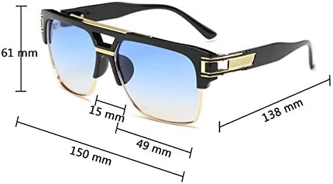 Dollger Квадратни Слънчеви Очила за мъже Класически Извънгабаритни Слънчеви Очила В Ретро Рамки от Златен Сплав Без Рамки UV400