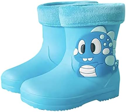 Qvkarw Класически Детски Непромокаеми ботуши от PVC и Гума с флисом, Детска Водоустойчив обувки, Непромокаеми обувки, обувки за Тенис